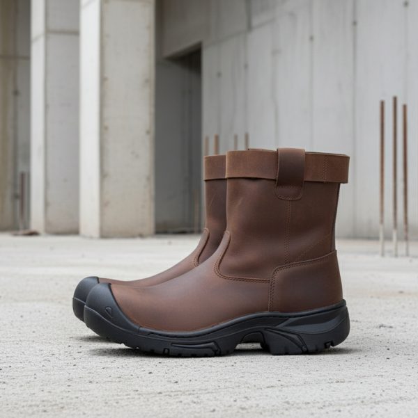Bota de soldador en Panama cosida con suela de hule de alta resistentica. Libre de metal, OZAPATO