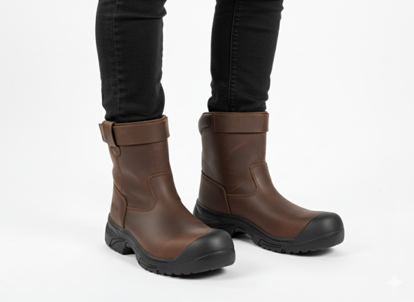 Bota de soldador en Panama cosida con suela de hule de alta resistentica. Libre de metal, OZAPATO