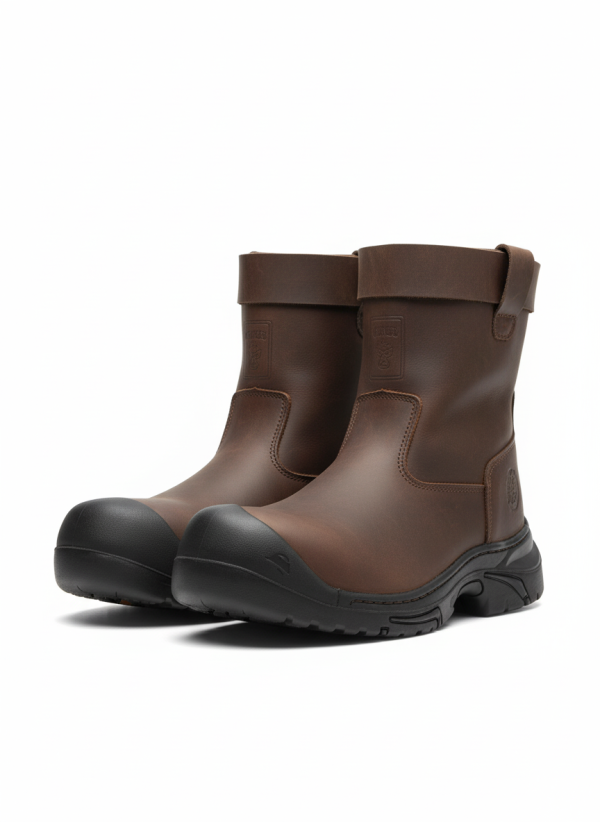 Bota de soldador en Panama cosida con suela de hule de alta resistentica. Libre de metal, OZAPATO